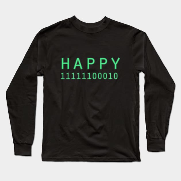 Happy 2018 - Binary number Long Sleeve T-Shirt by PrintablesPassions